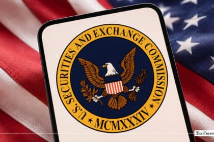 Smartphone screen showing the SEC logo resting on an American flag