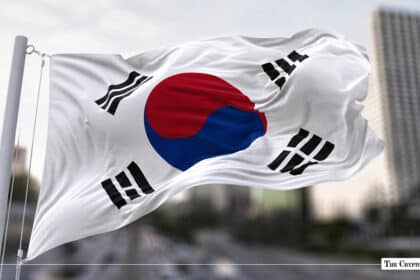 The national flag of South Korea