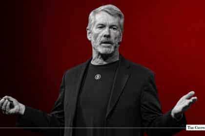 MicroStrategy Executive Chairman Michael Saylor speaking on stage at a conference