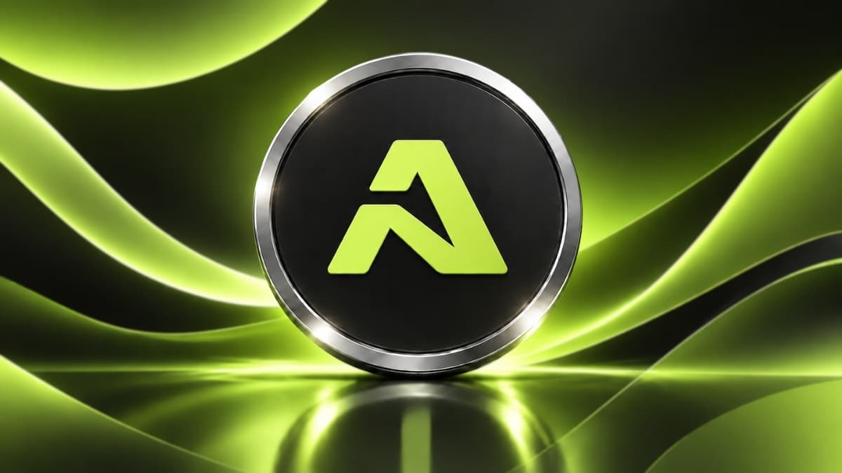 Aethir (ATH) Logo with green and black background 