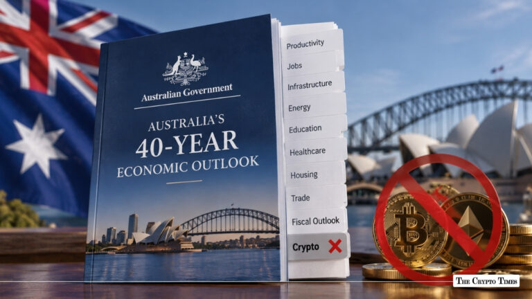 An Australian economic document showing a crossed-out Crypto tab next to prohibited crypto coins.