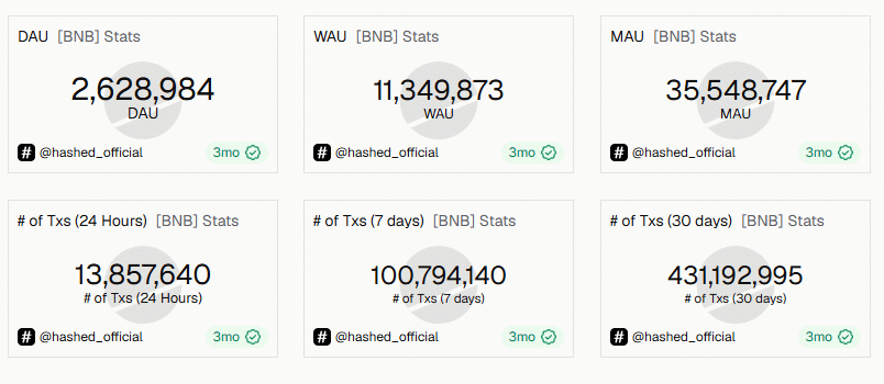 BNB Chain activity