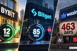 Comparison of Bybit 12-hour, Bitget 85-hour, and WazirX 463-day response timers