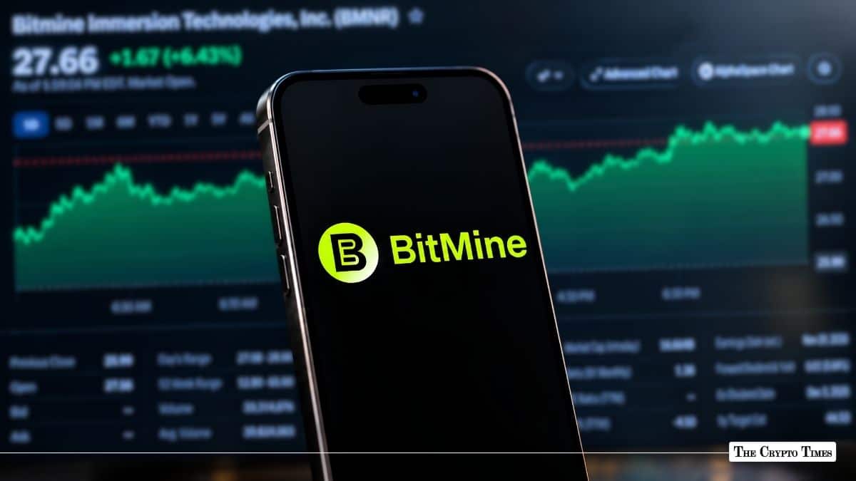 Bitmine Stock (BMNR) Gains Over 6% as Ethereum Treasury Reaches 5.98M
