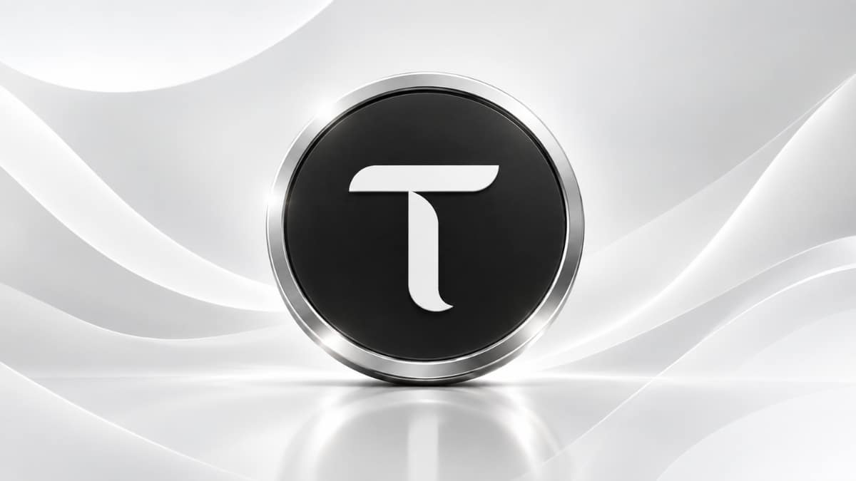 Bittensor (TAO) Logo with White gradient background. 
