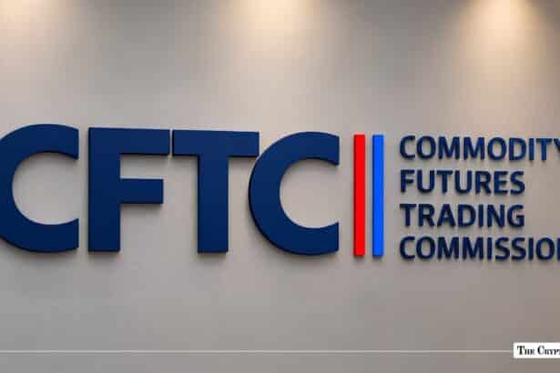 Commodity Futures Trading Commission (CFTC) 3D wall sign displaying the agency acronym and full title.