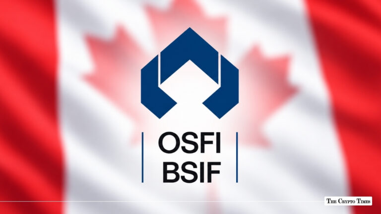 Office of the Superintendent of Financial Institutions (OSFI/BSIF) logo in blue centered over a softly blurred Canadian national flag