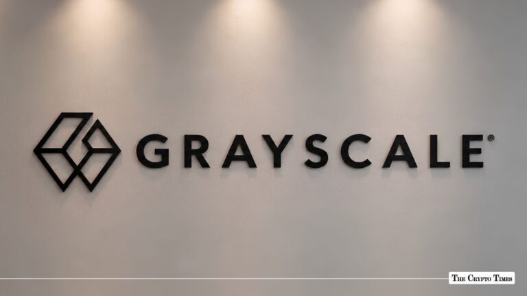 Black 3D Grayscale logo and uppercase wordmark mounted on a wall.