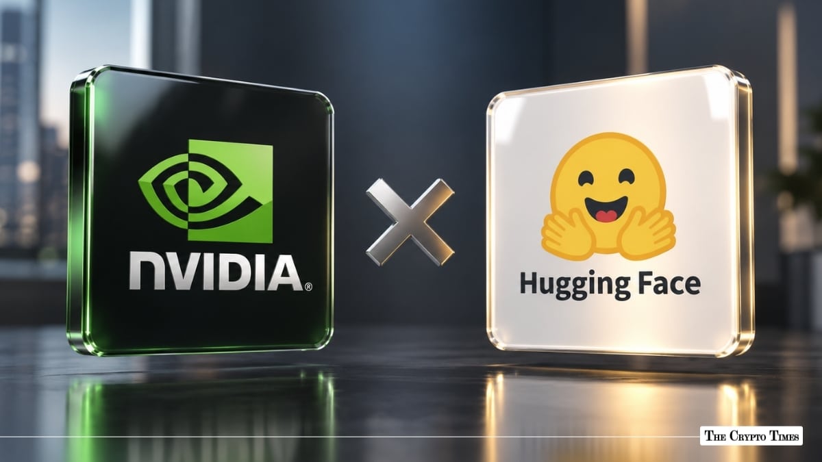 NVIDIA and Hugging Face logos side by side with a metallic X between them
