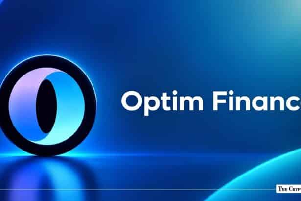 Optim Finance logo on a glowing blue background.