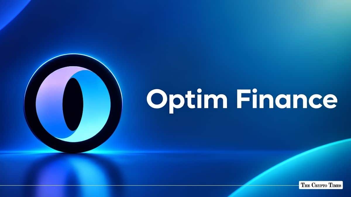 Optim Finance logo on a glowing blue background.