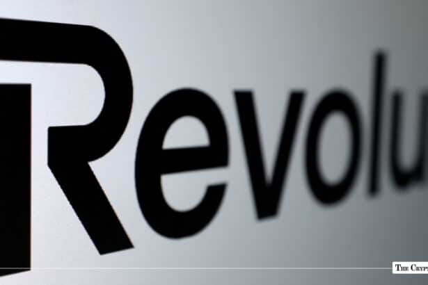 Close-up of the Revolut brand logo in black text on a light background