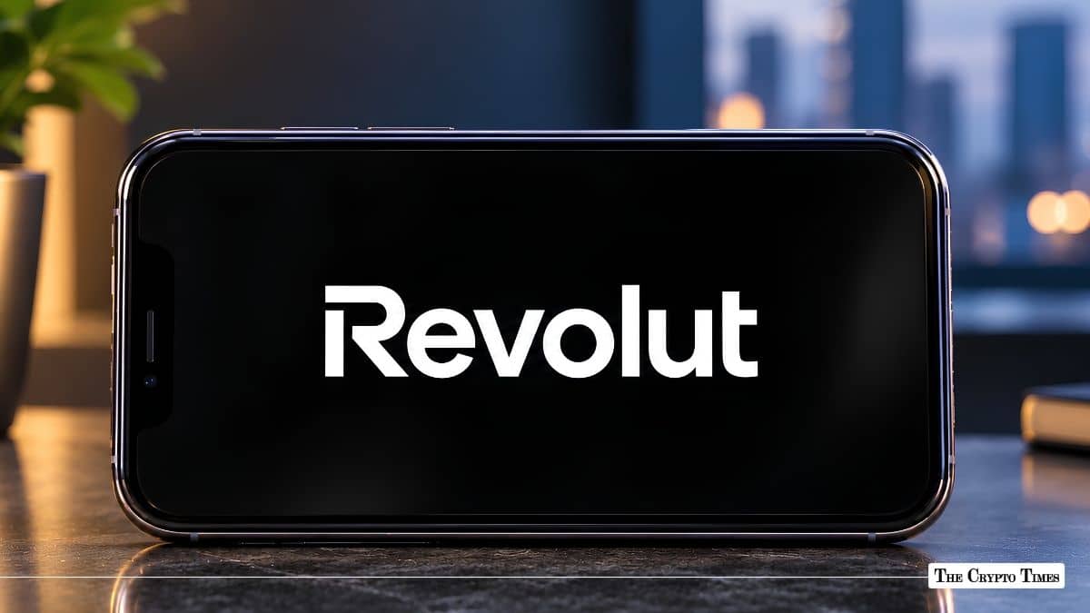 Revolut logo displayed on a smartphone screen.
