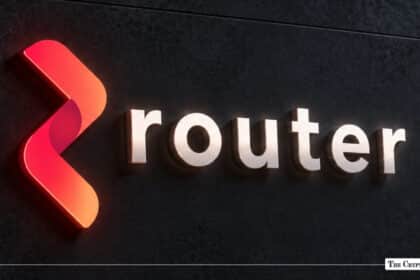 Router Protocol logo on a dark wall