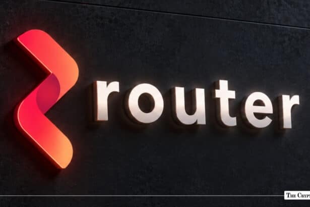 Router Protocol logo on a dark wall