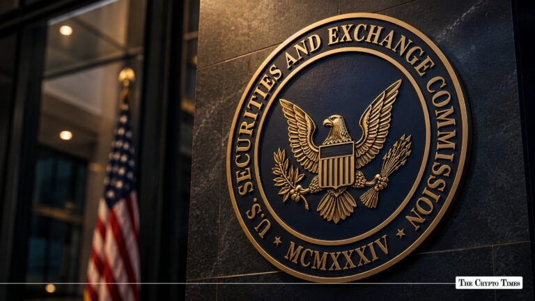 U.S. Securities and Exchange Commission (SEC) seal displayed on a building wall with an American flag