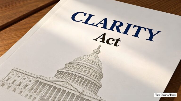 CLARITY Act document featuring the U.S. Capitol dome resting on a wooden surface.