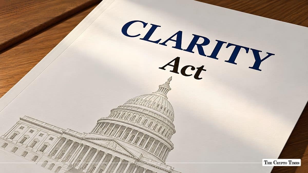 CLARITY Act document featuring the U.S. Capitol dome resting on a wooden surface.