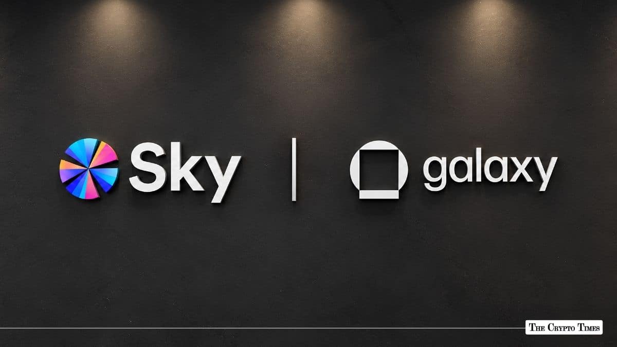 Sky and Galaxy corporate logos mounted side-by-side on a wall.