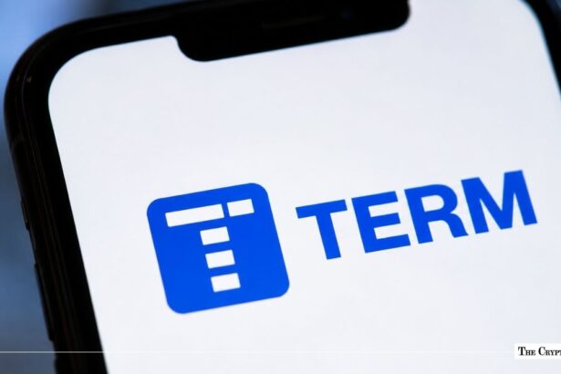 Smartphone screen showing the blue Term Finance logo and text against a white background
