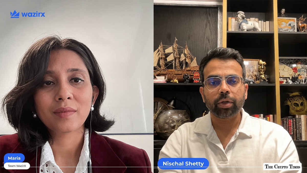 WazirX team member Maria and Nischal Shetty in a video interview.