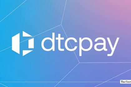 dtcpay logo displayed over a blue and purple geometric network background