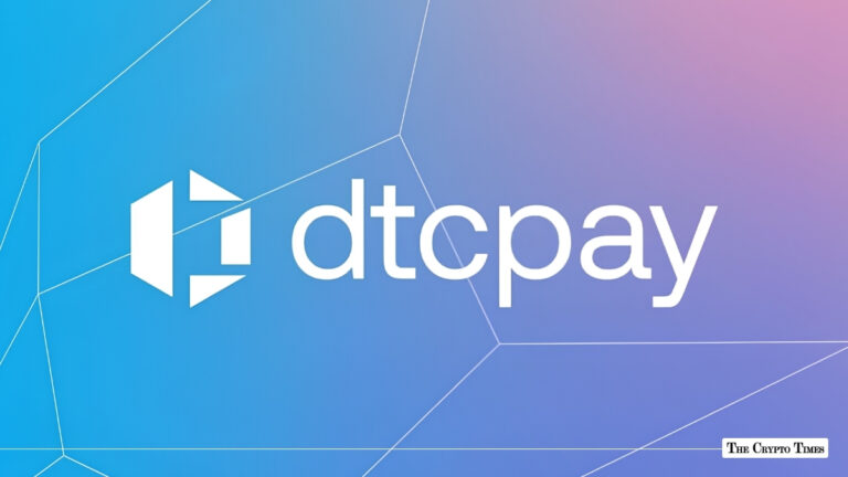 dtcpay logo displayed over a blue and purple geometric network background