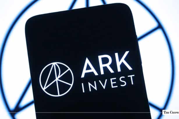 Smartphone displaying the ARK Invest corporate logo