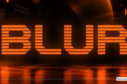 Glowing orange Blur logo on a dark background