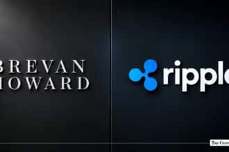 Brevan Howard and Ripple logos displayed side-by-side on a dark wall.