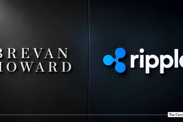 Brevan Howard and Ripple logos displayed side-by-side on a dark wall.
