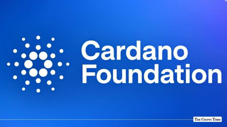 White Cardano Foundation logo and brand name displayed against a blue gradient background.