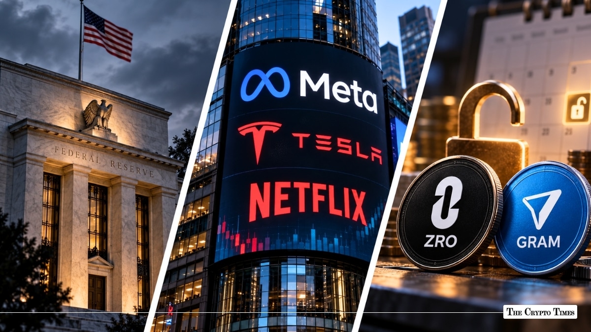 Crypto Week Ahead: Fed Blackout, Meta, Tesla & Netflix Earnings, ZRO & GRAM Unlocks