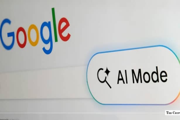 Google Search homepage showing AI Mode button prompt in the search bar interface