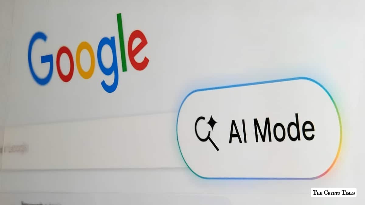 Google Search homepage showing AI Mode button prompt in the search bar interface