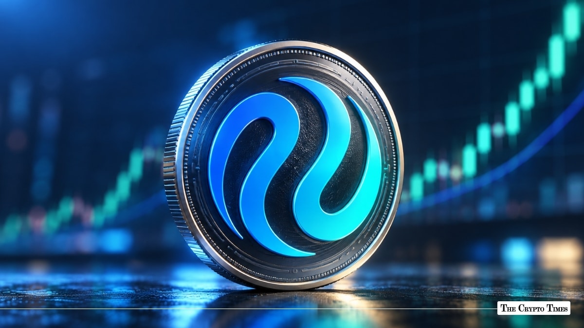 Physical Injective (INJ) token set against a green rising market chart