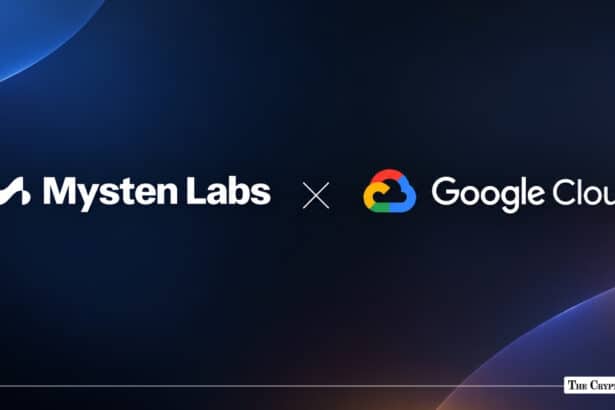Mysten Labs and Google Cloud logos displayed together with a partnership cross symbol.