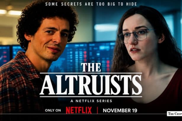 Netflix "The Altruists" series poster featuring Sam Bankman-Fried and Caroline Ellison characters