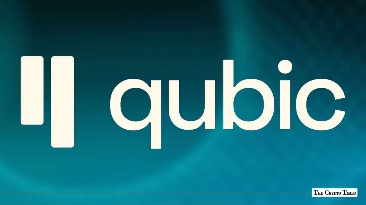 Qubic logo on a teal gradient background