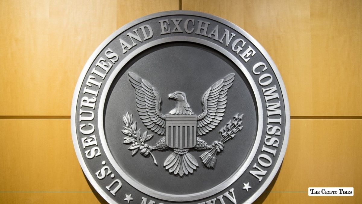 Official seal of the U.S. Securities and Exchange Commission mounted on a light wood wall