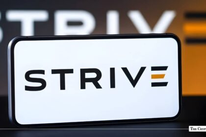 Smartphone displaying the Strive corporate logo