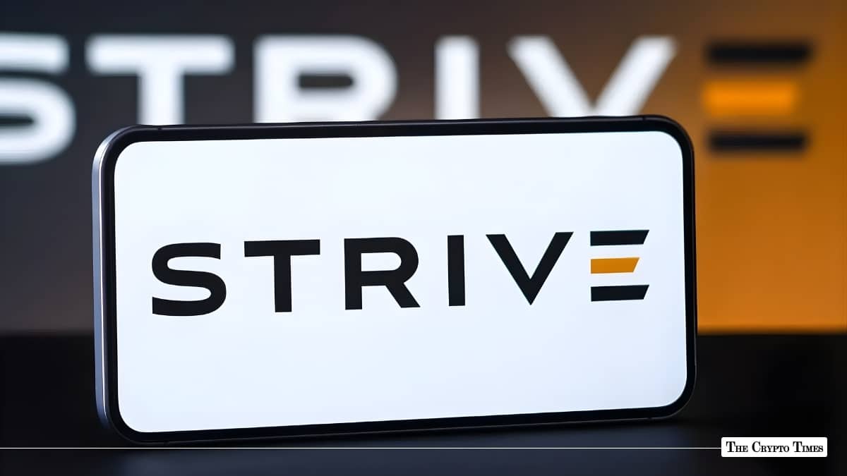 Smartphone displaying the Strive corporate logo