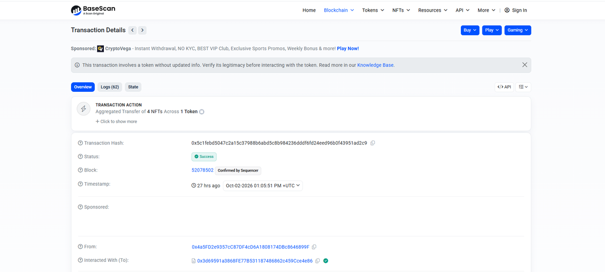 Transaction linked to the GoldPesa GPXHooks exploit | Source: BaseScan