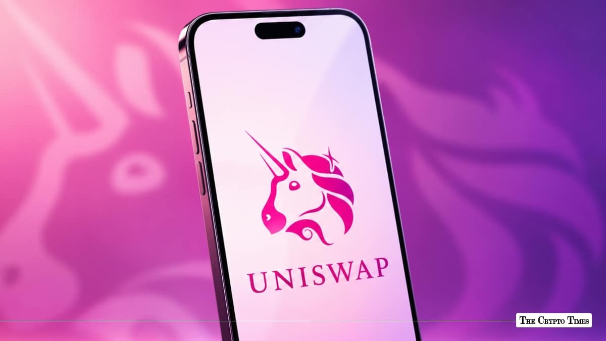 Smartphone screen showing the Uniswap app logo