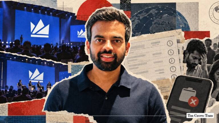 WazirX founder Nischal Shetty featured over a collage of exchange events and document visuals